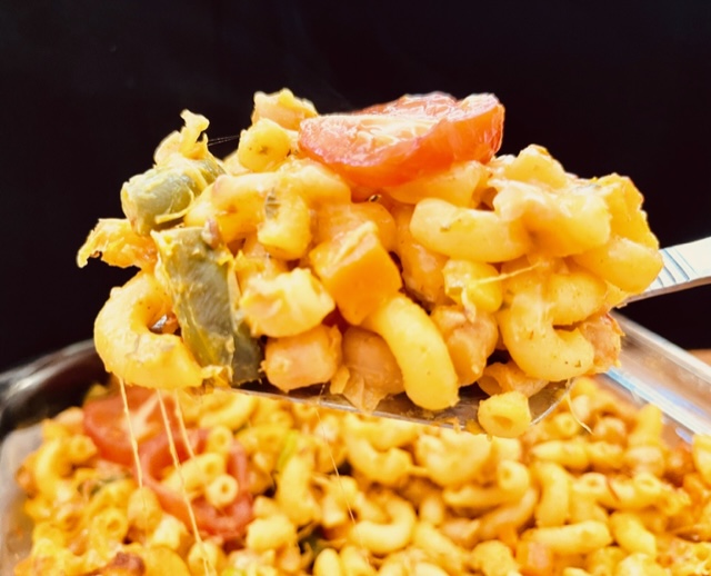 Indian style macaroni and cheese with spices